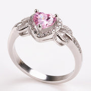 Fashionable White P  Heart Wedding Rings