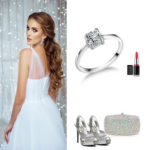 Couple Fashion Zircon Personality Wedding Rings